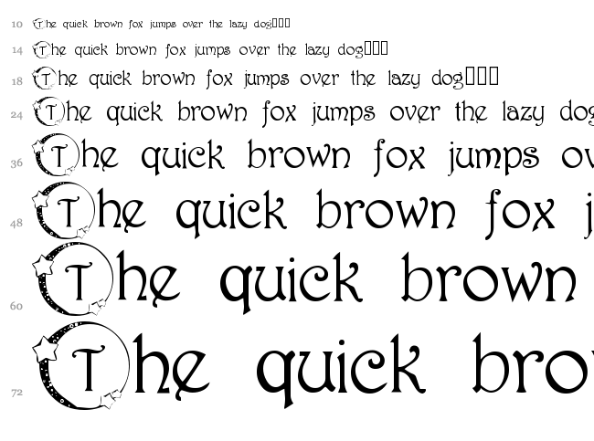 101! Star Lit font waterfall